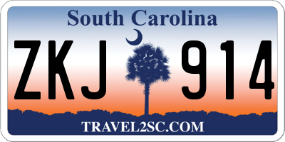 SC license plate ZKJ914