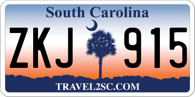 SC license plate ZKJ915