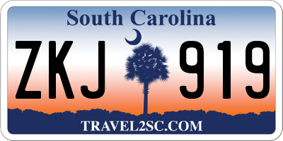 SC license plate ZKJ919