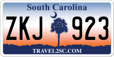 SC license plate ZKJ923