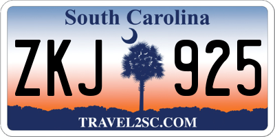 SC license plate ZKJ925