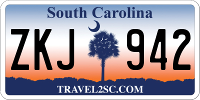 SC license plate ZKJ942