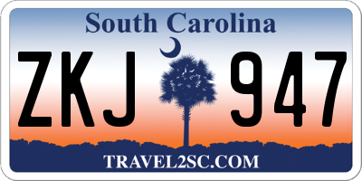 SC license plate ZKJ947