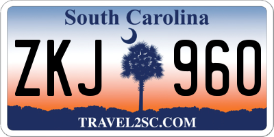 SC license plate ZKJ960
