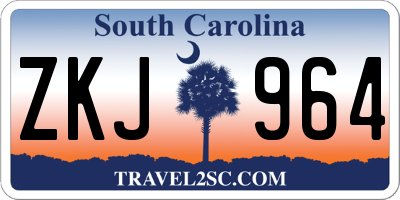 SC license plate ZKJ964