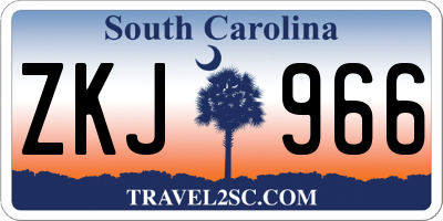 SC license plate ZKJ966