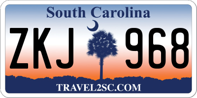 SC license plate ZKJ968