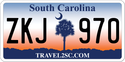 SC license plate ZKJ970