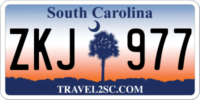 SC license plate ZKJ977