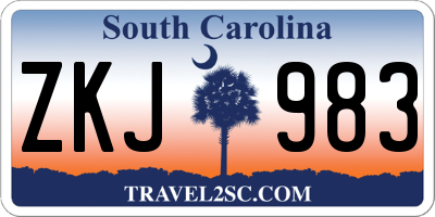 SC license plate ZKJ983