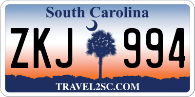 SC license plate ZKJ994