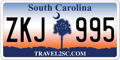 SC license plate ZKJ995