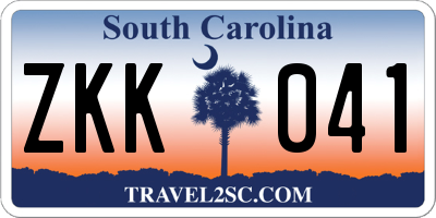 SC license plate ZKK041