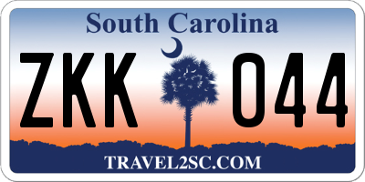 SC license plate ZKK044