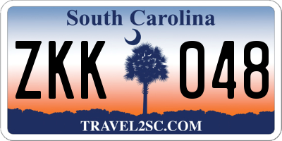SC license plate ZKK048