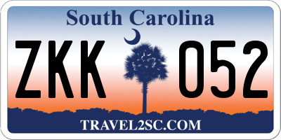 SC license plate ZKK052