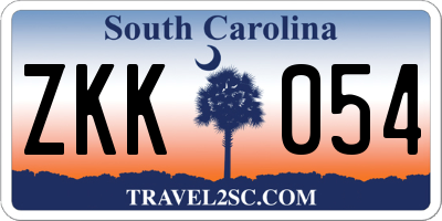 SC license plate ZKK054