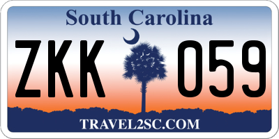SC license plate ZKK059