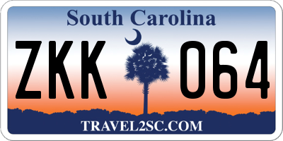 SC license plate ZKK064