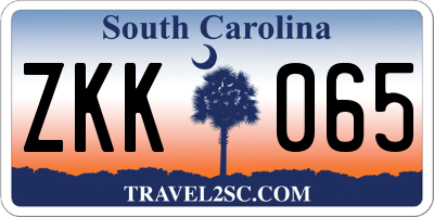 SC license plate ZKK065