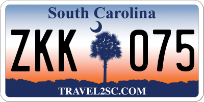 SC license plate ZKK075