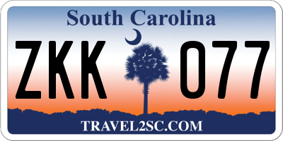 SC license plate ZKK077