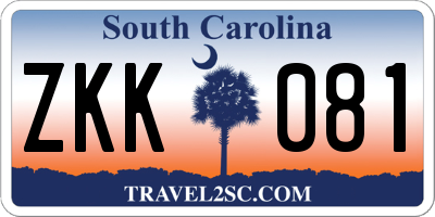 SC license plate ZKK081
