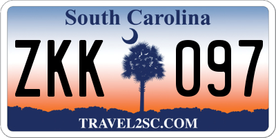 SC license plate ZKK097