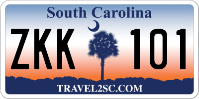 SC license plate ZKK101