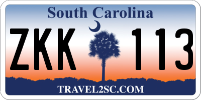 SC license plate ZKK113