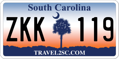 SC license plate ZKK119