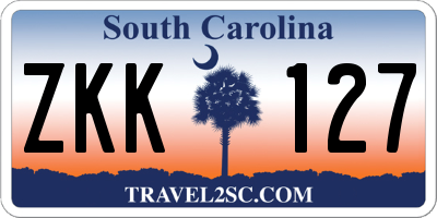 SC license plate ZKK127