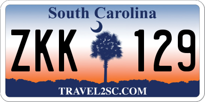 SC license plate ZKK129
