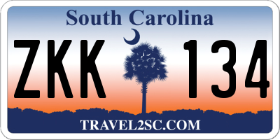 SC license plate ZKK134