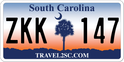 SC license plate ZKK147