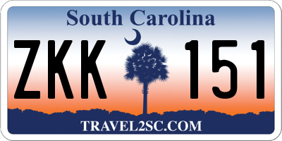 SC license plate ZKK151
