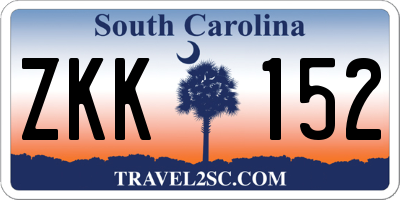 SC license plate ZKK152