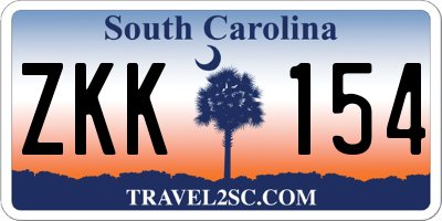 SC license plate ZKK154