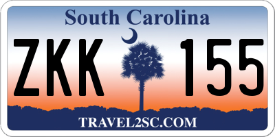 SC license plate ZKK155