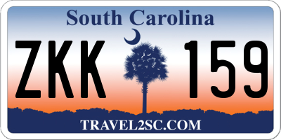 SC license plate ZKK159