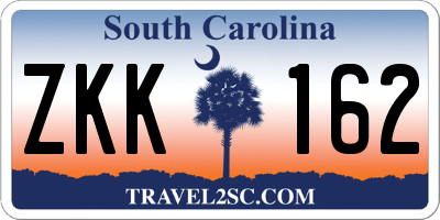 SC license plate ZKK162