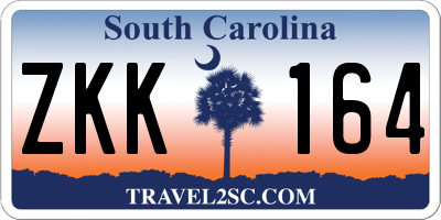 SC license plate ZKK164
