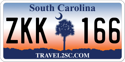 SC license plate ZKK166