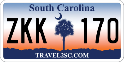 SC license plate ZKK170