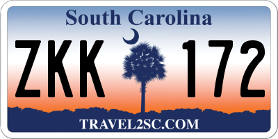 SC license plate ZKK172