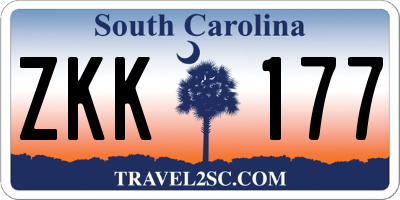 SC license plate ZKK177