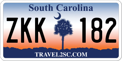SC license plate ZKK182