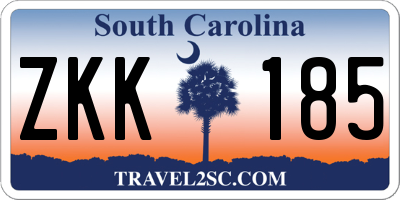 SC license plate ZKK185