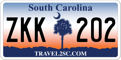 SC license plate ZKK202