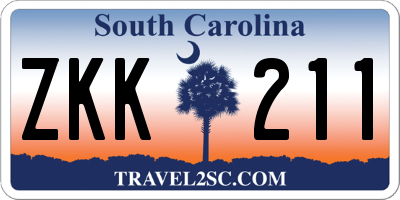 SC license plate ZKK211